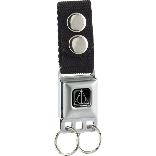 Buckle-Down Keychain - Deathly Hallows Symbol Black Silver
