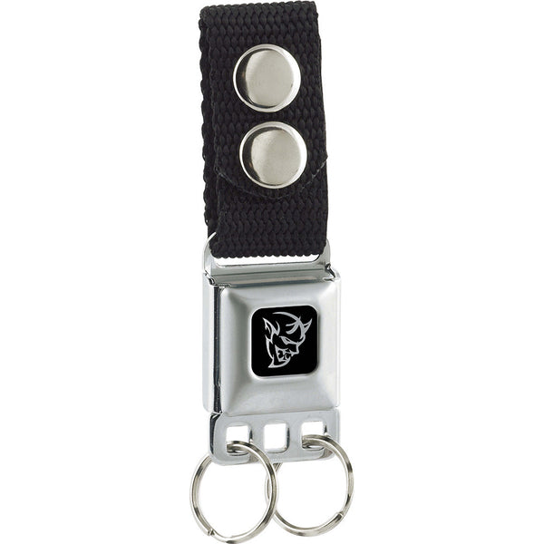 Buckle-Down Keychain - Dodge Demon Icon Black Silver - Black
