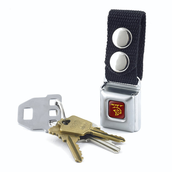 Buckle-Down Keychain - Dodge SRT Hellcat Logo Full Color Burgundy Yellow