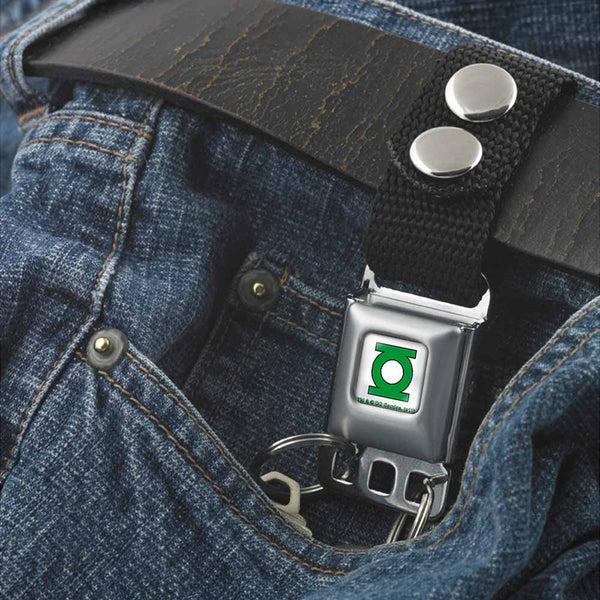 Buckle-Down Keychain - Green Lantern Logo CLOSE-UP Full Color White Green