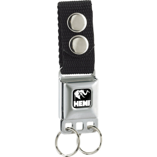 Buckle-Down Keychain - HEMI Elephant Logo Full Color Black White