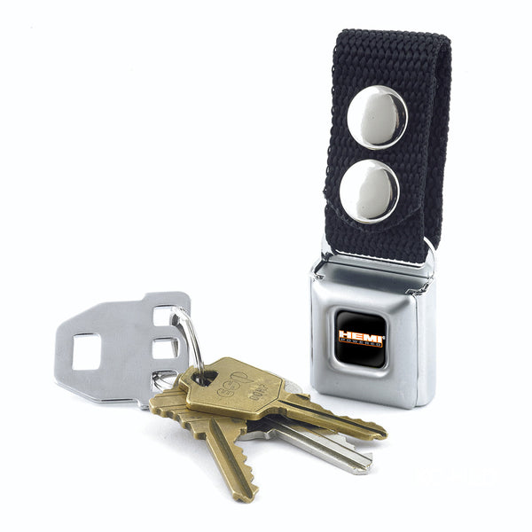 Buckle-Down Keychain - HEMI POWERED Logo Full Color Black Orange White Gray