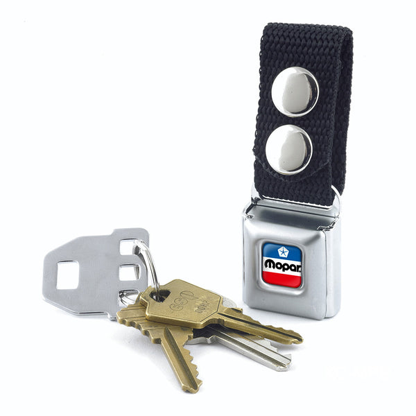 Buckle-Down Keychain - MOPAR Chrysler Logo Full Color White Blue Red Black