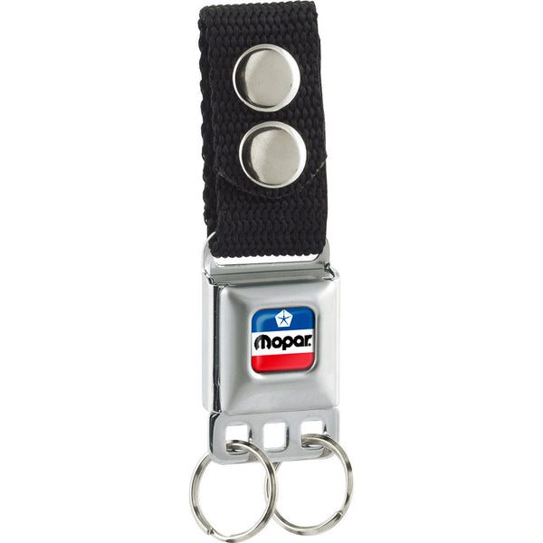 Buckle-Down Keychain - MOPAR Chrysler Logo Full Color White Blue Red Black
