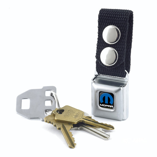 Buckle-Down Keychain - MOPAR Logo Full Color Black Blue White