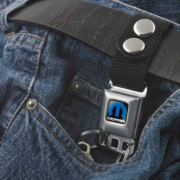 Buckle-Down Keychain - MOPAR Logo Full Color Black Blue White