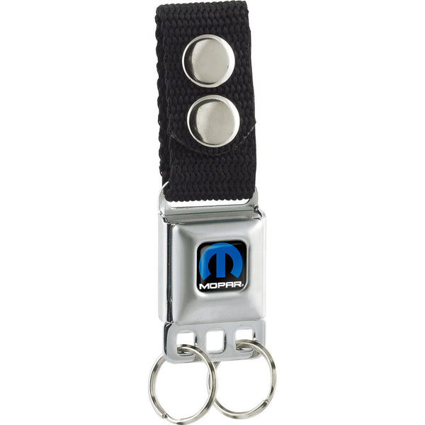 Buckle-Down Keychain - MOPAR Logo Full Color Black Blue White