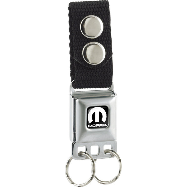 Buckle-Down Keychain - MOPAR Logo Full Color Black White