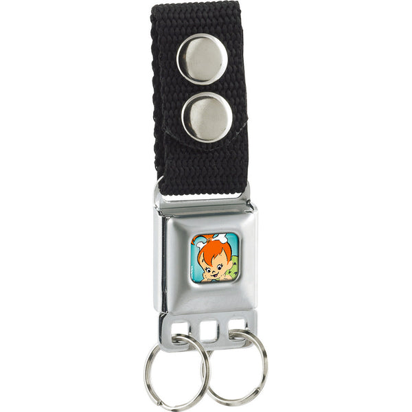 Buckle-Down Keychain - Pebbles Pose Full Color Turquoise