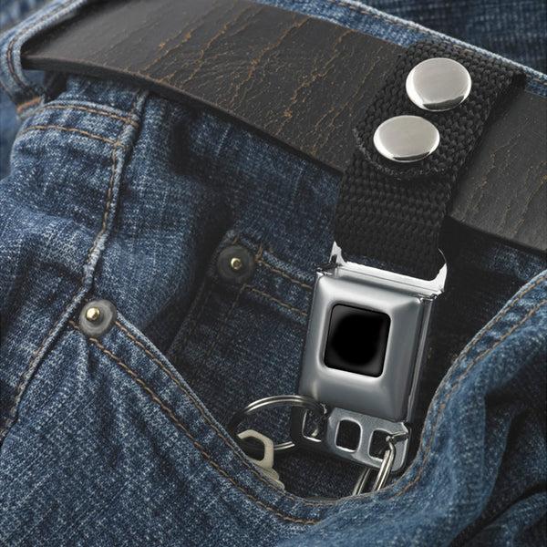 Buckle-Down Keychain - Plain Black Full Color - Black Webbing