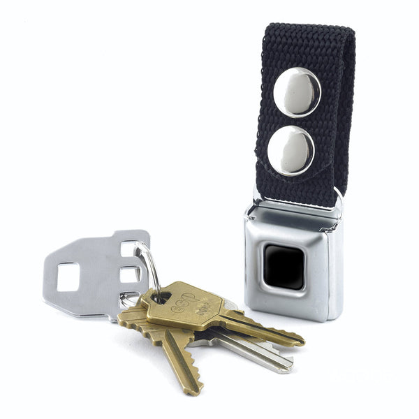 Buckle-Down Keychain - Plain Black Full Color - Black Webbing