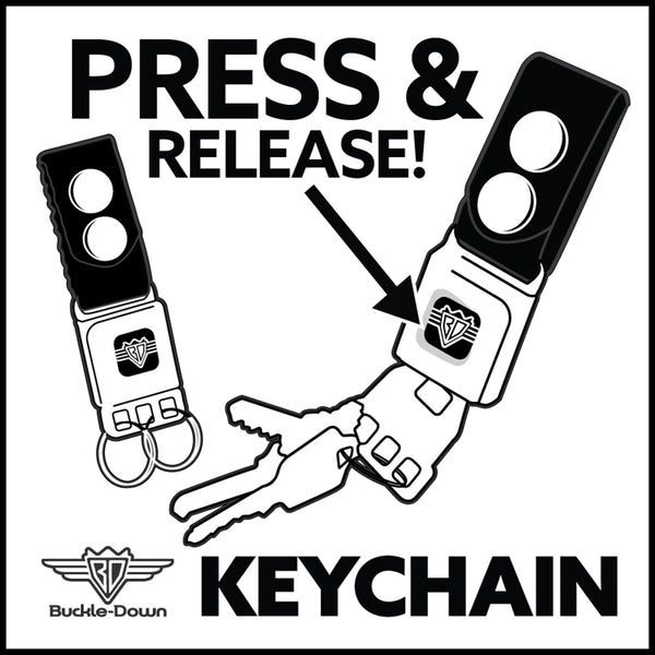 Buckle-Down Keychain - Plain Black Full Color - Black Webbing