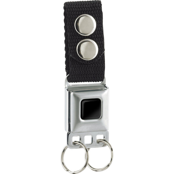 Buckle-Down Keychain - Plain Black Full Color - Black Webbing