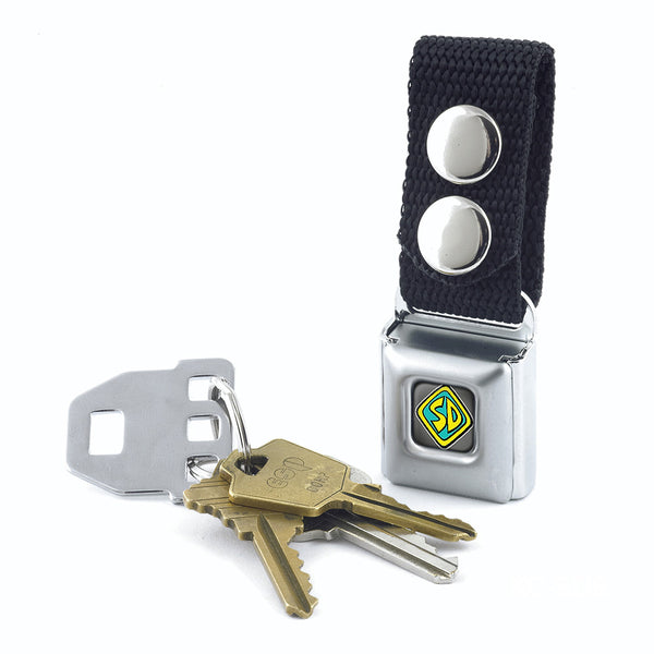 Buckle-Down Keychain - Scooby Doo Dog Tag Full Color Black Glow