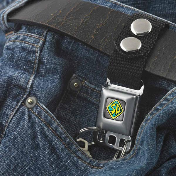 Buckle-Down Keychain - Scooby Doo Dog Tag Full Color Black Glow