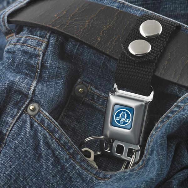 Buckle-Down Keychain - SHELBY Cobra Full Color Blue White