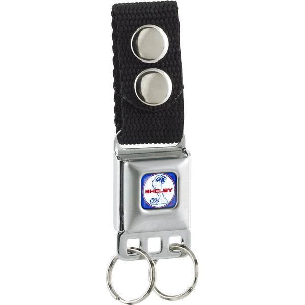 Buckle-Down Keychain - SHELBY Tiffany Split Full Color Blue Red White