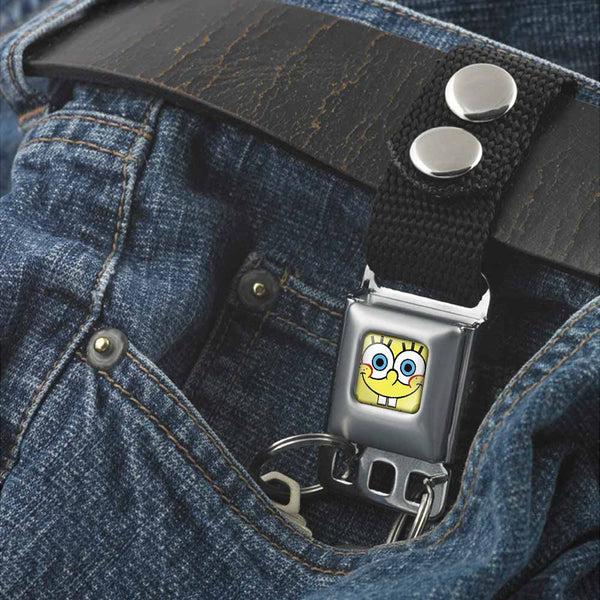 Buckle-Down Keychain - Sponge Bob Face CLOSE-UP Full Color