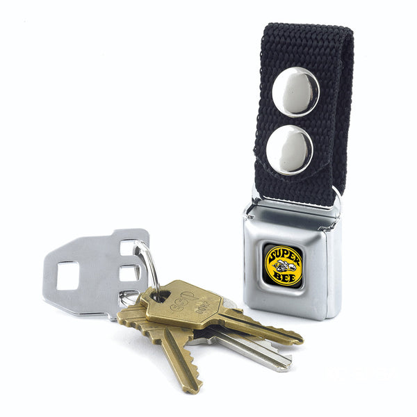 Buckle-Down Keychain - SUPER BEE Logo Full Color Black Yellow White - Black