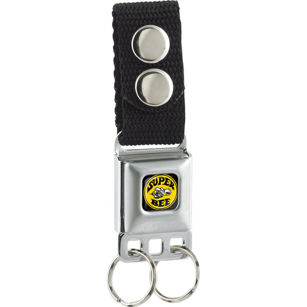 Buckle-Down Keychain - SUPER BEE Logo Full Color Black Yellow White - Black
