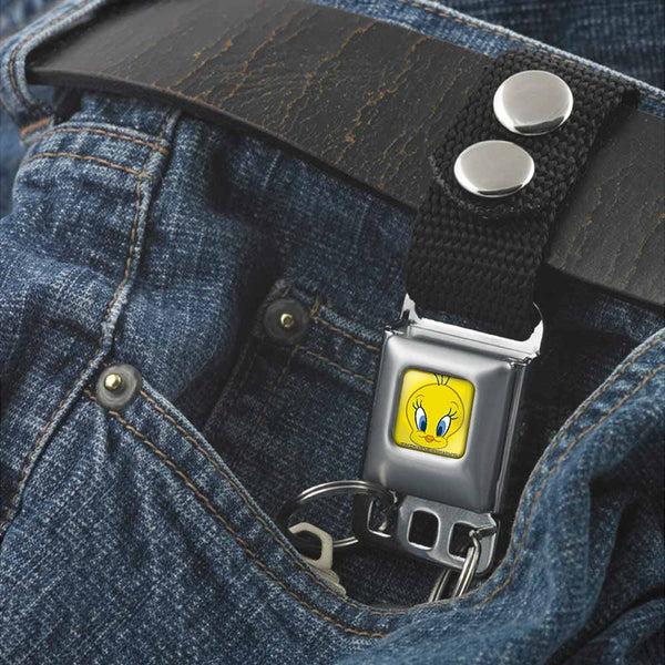Buckle-Down Keychain - Tweety Face CLOSE-UP Full Color Yellow