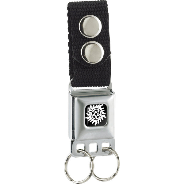 Buckle-Down Keychain - Winchester Pentagram Black White