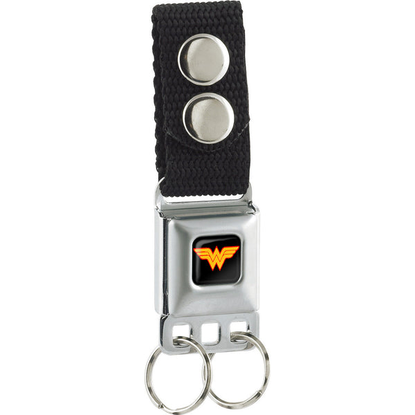 Buckle-Down Keychain - Wonder Woman Logo Full Color Black