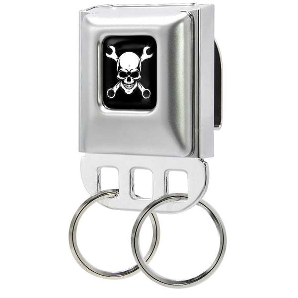 Buckle-Down Keyholder - Gearhead Skull Full Color Black/White