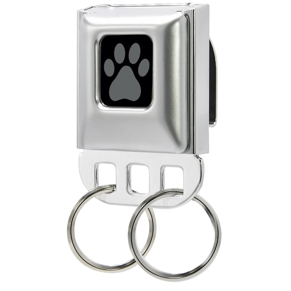 Buckle-Down Keyholder - Paw Print Full Color Black/Gray