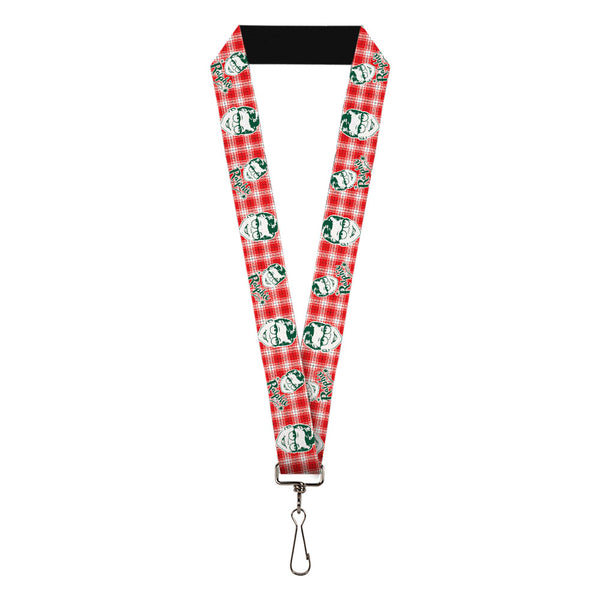 Buckle-Down Lanyard - 1.0" - A Christmas Story RALPHIE Smiling Face Plaid Red White Green