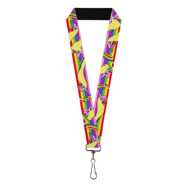 Buckle-Down Lanyard - 1.0" - Adventure Time Lady Raincorn Poses Stripe Rainbow