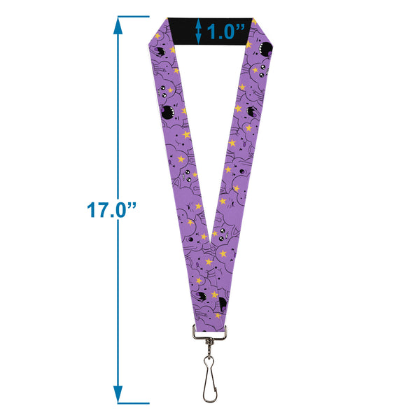 Buckle-Down Lanyard - 1.0" - Adventure Time Lumpy Space Princess Expressions Stacked Lavender