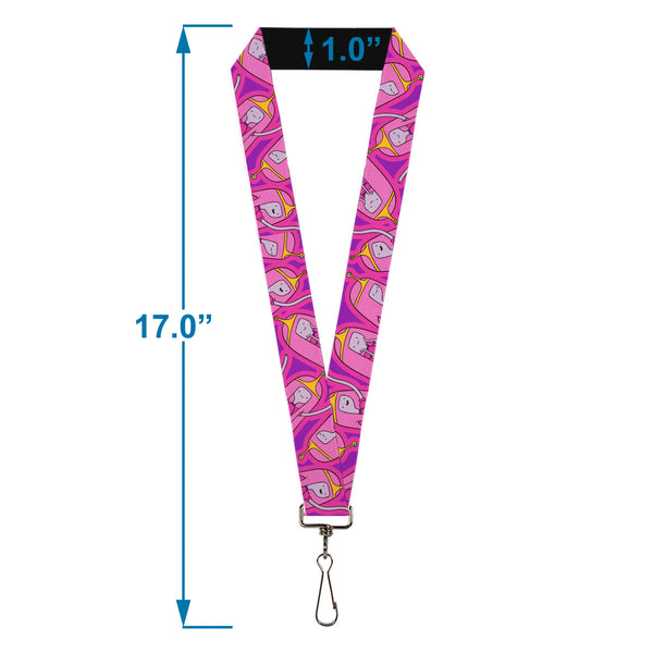Buckle-Down Lanyard - 1.0" - Adventure Time Princess Bubblegum Poses Collage Lavender