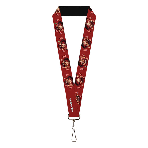 Buckle-Down Lanyard - 1.0" - After-School Hanako-Kun Hanako Pose with Mokke and Title Logo Red