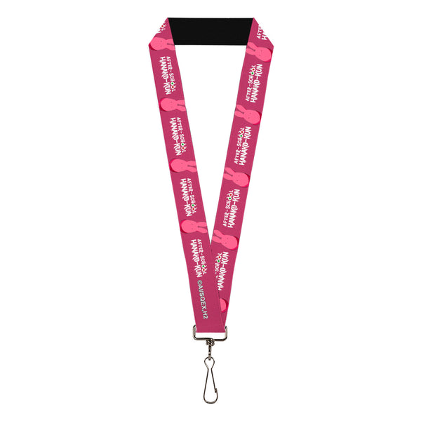 Buckle-Down Lanyard - 1.0" - AFTER-SCHOOL HANAKO-KUN Mokke Pose and Title Logo Pink