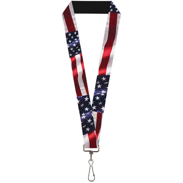 Buckle-Down Lanyard - 1.0" - American Flag Vivid CLOSE-UP