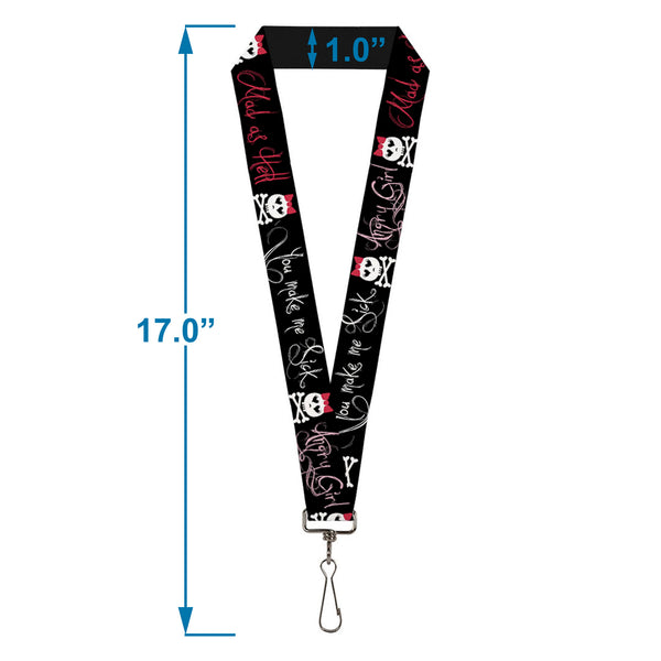 Buckle-Down Lanyard - 1.0" - Angry Girl Mad As Hell You Make Me Sick