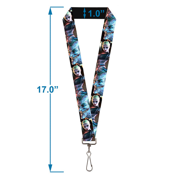Buckle-Down Lanyard - 1.0" - Arkham City Harley Quinn Pose & Joker Face