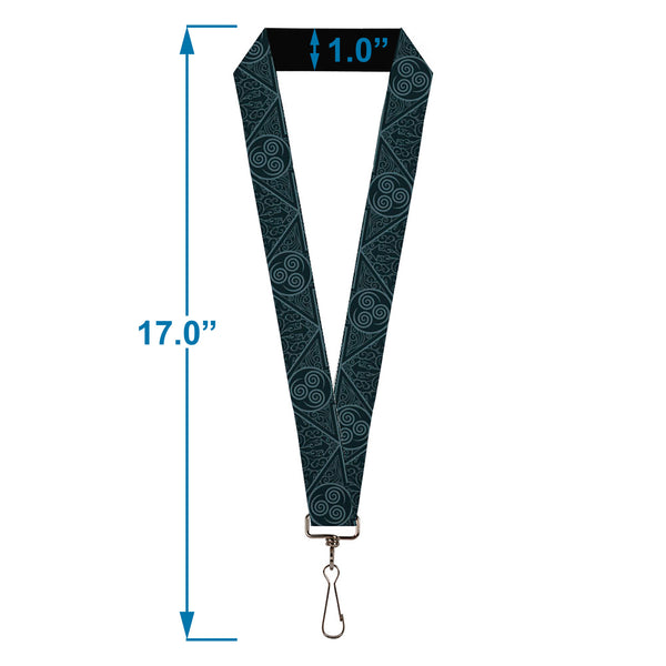 Buckle-Down Lanyard - 1.0" - Avatar Last Airbender Air Element Symbol Blues