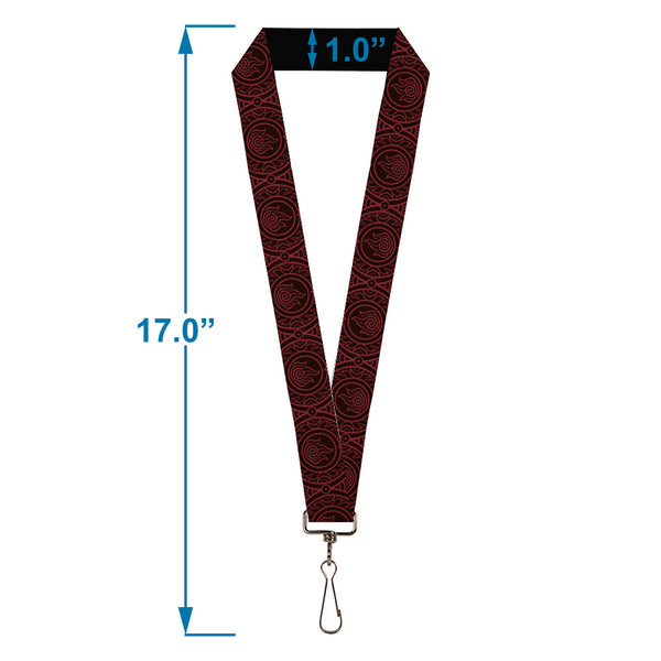 Buckle-Down Lanyard - 1.0" - Avatar Last Airbender Fire Element Symbol Black/Red
