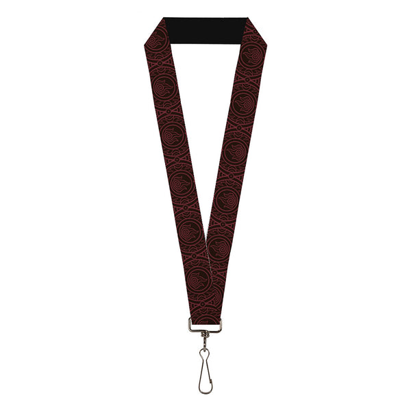 Buckle-Down Lanyard - 1.0" - Avatar Last Airbender Fire Element Symbol Black/Red