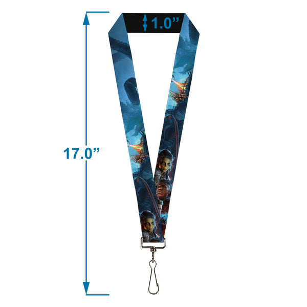 Buckle-Down Lanyard - 1.0" - BALDUR'S GATE III Group Pose Scenes And Title Logo Grays