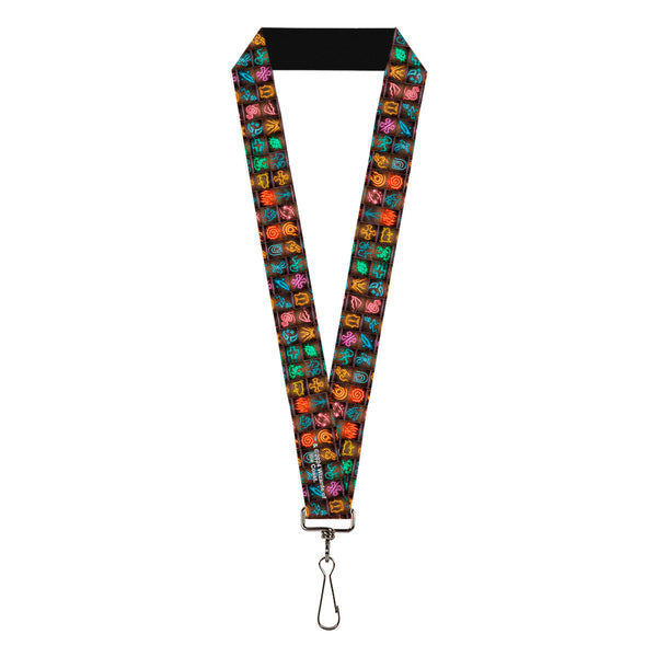 Buckle-Down Lanyard - 1.0" - Baldur's Gate III Spells Icon Mini Blocks Multi Color