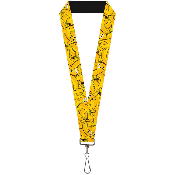 Buckle-Down Lanyard - 1.0" - Bananas Stacked Cartoon Yellows