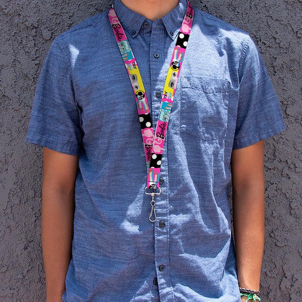 Buckle-Down Lanyard - 1.0" - BARBIE Accessory Icons Collage Multi Color