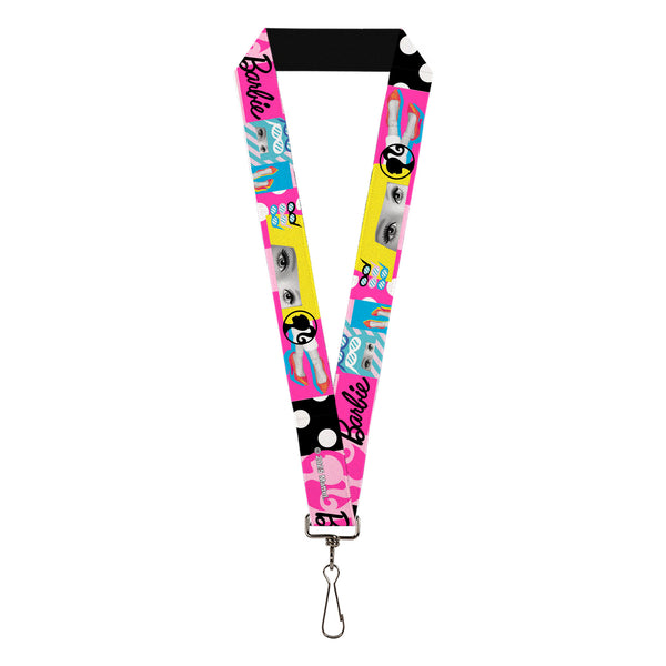 Buckle-Down Lanyard - 1.0" - BARBIE Accessory Icons Collage Multi Color