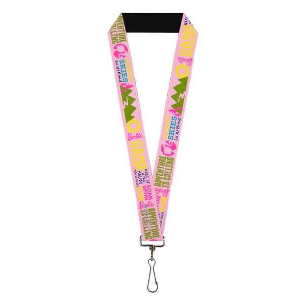 Buckle-Down Lanyard - 1.0" - Barbie CAMP MALIBU Quotes and Icons Pink/Multi Color