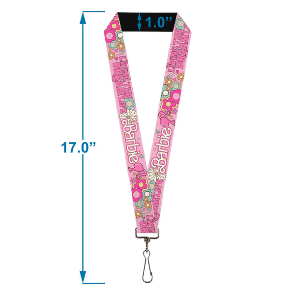Buckle-Down Lanyard - 1.0" - BARBIE LIVING THE DREAM LIFE Icons Collage Pinks