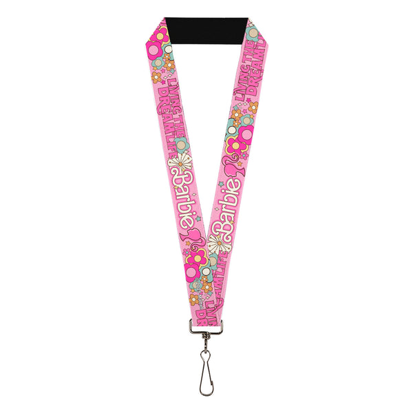 Buckle-Down Lanyard - 1.0" - BARBIE LIVING THE DREAM LIFE Icons Collage Pinks