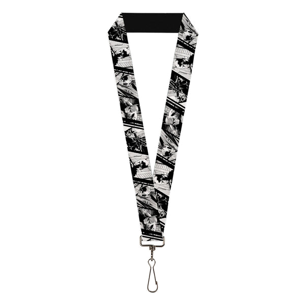 Buckle-Down Lanyard - 1.0" - Batman Hush Pose Sketches Black/White